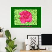 Roze anjer afdrukken poster (Thuiskantoor)