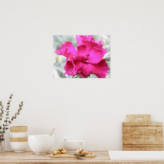 Roze anjer afdrukken poster (Keuken)