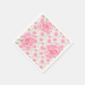 Roze Anjer Bloem Bruiloft Shower Servet (Hoek)