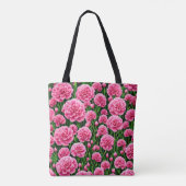 Roze Anjer Bloem Canvas tas (Achterkant)