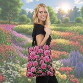 Roze Anjer Bloem Canvas tas