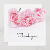 Roze Anjer Bloem Dankjewel Card – Elegant (Voorkant / Achterkant)
