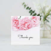 Roze Anjer Bloem Dankjewel Card – Elegant (Staand voorkant)