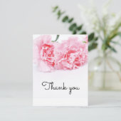 Roze Anjer Bloem Dankjewel Card – Elegant Bedankkaart (Staand voorkant)