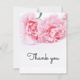 Roze Anjer Bloem Dankjewel Card – Elegant Bedankkaart