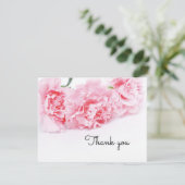 Roze Anjer Bloem Dankjewel Card – Elegant Bedankkaart (Staand voorkant)