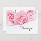 Roze Anjer Bloem Dankjewel Card – Elegant Bedankkaart (Voorkant / Achterkant)