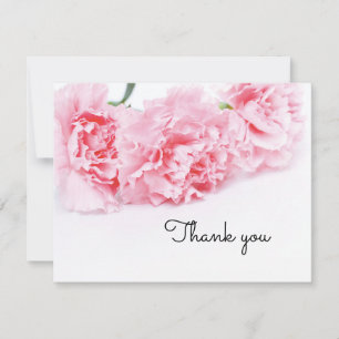 Roze Anjer Bloem Dankjewel Card – Elegant Bedankkaart