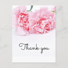 Roze Anjer Bloem Dankjewel Card – Elegant Briefkaart