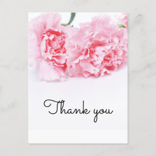 Roze Anjer Bloem Dankjewel Card – Elegant Briefkaart