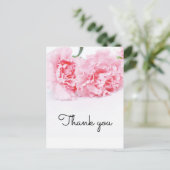 Roze Anjer Bloem Dankjewel Card – Elegant Briefkaart (Staand voorkant)