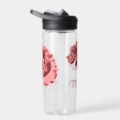 Roze anjer bloem gepersonaliseerd waterfles (Rechts)