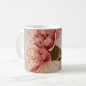 Roze Anjer Bloem Goud Koffiemok (Voorkant links)