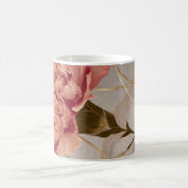 Roze Anjer Bloem Goud Koffiemok (Center)