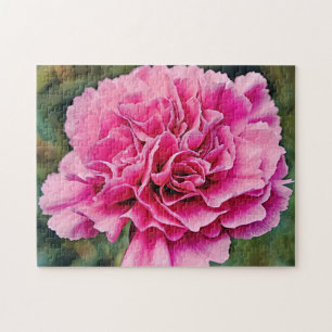 Roze Anjer Bloem Kunst Natuur Puzzel Legpuzzel