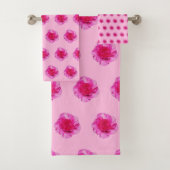 Roze anjer bloem naadloos patroon op bad handdoek (Insitu)