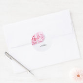 Roze Anjer Bloem op witte achtergrond Ronde Sticker (Envelop)