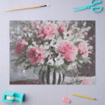 Roze Anjer Bloemen Arrangement Decoupage