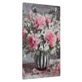 Roze Anjer Bloemen Arrangement Zwart Klembord (Rechts)