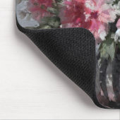 Roze Anjer Bloemen Arrangement Zwart Muismat (Hoek)