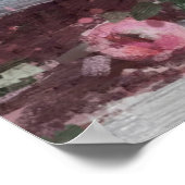 Roze Anjer Bloemen Arrangement Zwart Poster (Hoek)