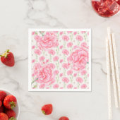 Roze Anjer Bloemen Bruiloft Shower  Servet (Insitu)