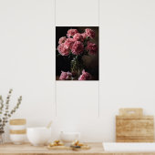 Roze Anjer Bloemen Kunst Print Poster (Keuken)