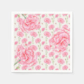 Roze Anjer Bloemen Trouwdouche Servet (Voorkant)