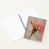 Roze Anjer Bloemig Goud Notitieboek (Binnen)