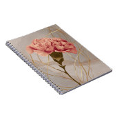 Roze Anjer Bloemig Goud Notitieboek (Rechterzijde)