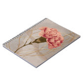 Roze Anjer Bloemig Goud Notitieboek (Linkerzijde)