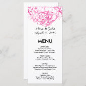 Roze anjer bruiloft menu anjer1 (Voorkant / Achterkant)