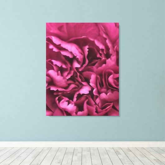 Roze anjer canvas afdruk (Insitu (Houten vloer))