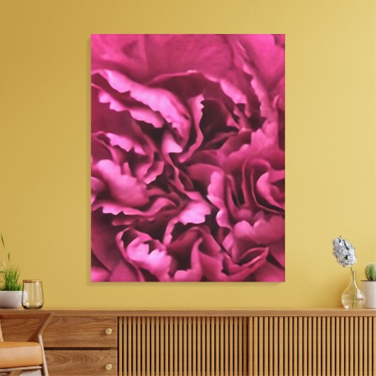 Roze anjer canvas afdruk (Insitu (Woonkamer))