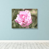 Roze anjer canvas afdruk (Insitu (Houten vloer))