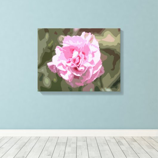 Roze anjer canvas afdruk (Insitu (Houten vloer))