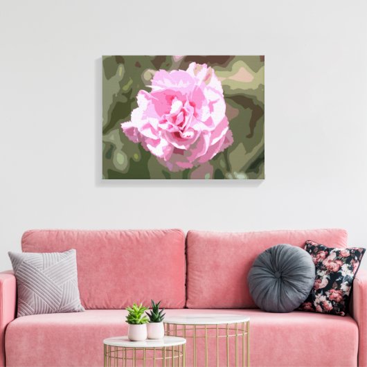 Roze anjer canvas afdruk (Insitu (Woonkamer))