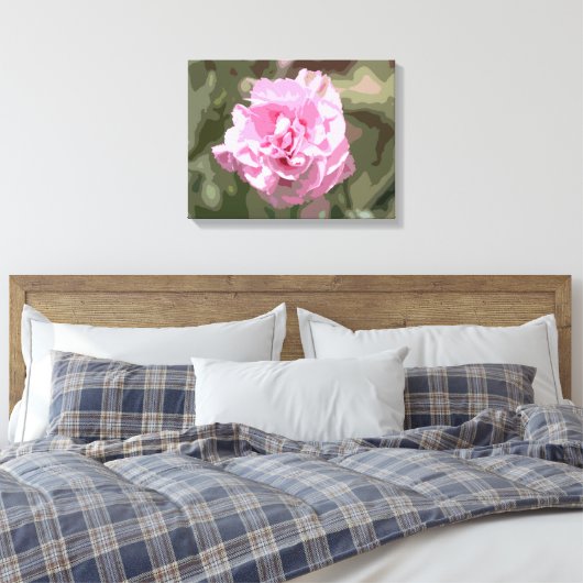 Roze anjer canvas afdruk (Insitu (Slaapkamer))