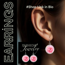 Roze anjer Floral Flower Earings