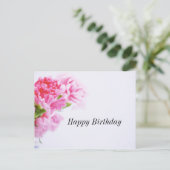 Roze Anjer Flower Happy Birthday Briefkaart (Staand voorkant)