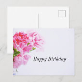 Roze Anjer Flower Happy Birthday Briefkaart (Voorkant / Achterkant)