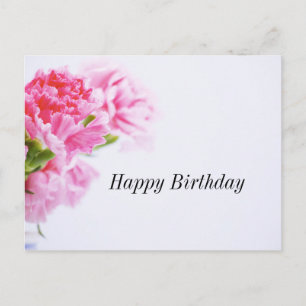 Roze anjer Flower Happy Birthday Briefkaart