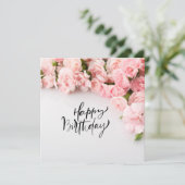 Roze anjer Flower Happy Birthday Kaart (Staand voorkant)