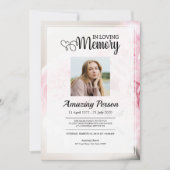 Roze anjer Funerale orde van dienst Kaart (Voorkant)