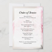 Roze anjer Funerale orde van dienst Kaart (Achterkant)
