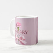 Roze Anjer Januari Bloem Klassieke Mok (Voorkant links)