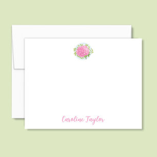 Roze Anjer Januari Geboorte Bloem Stationery Notitiekaartje