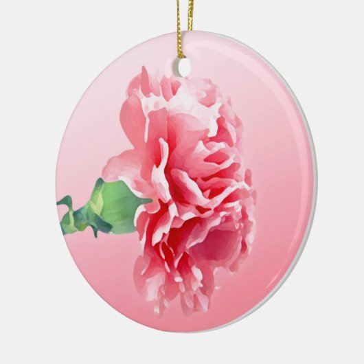 Roze anjer keramisch ornament (Links)