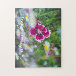 Roze anjer met mazen legpuzzel