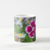 Roze anjer met mazen magische mok (Center)